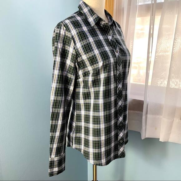 J. Crew Perfect Shirt in Green Tartan Plaid Size 6 - Picture 8 of 9